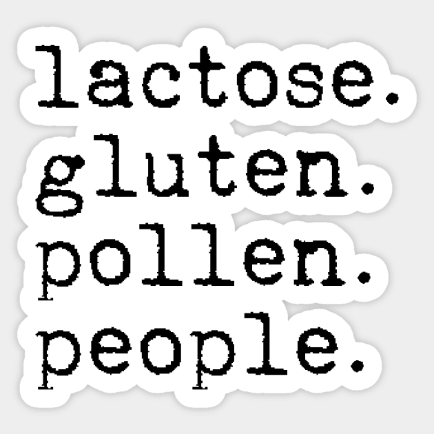 Lactose Gluten Pollen People Sticker by LemonBox